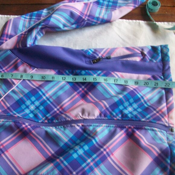 Snozu Pink Blue Purple Plaid Hood Rain Jacket GIRLS Sz L (14-16) - Picture 13 of 13